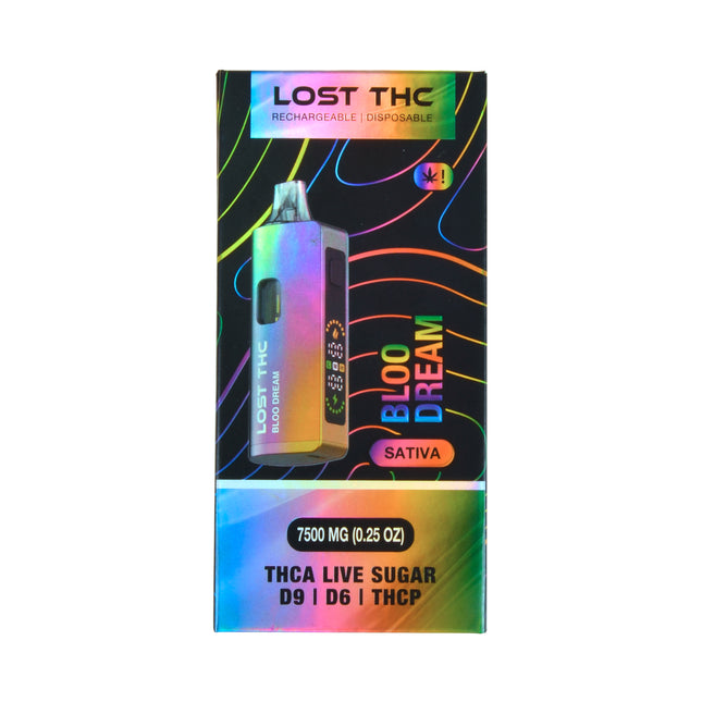 Lost THC Rainbow Edition 7500mg THCA LIVE SUGAR Disposable Device, Sativa