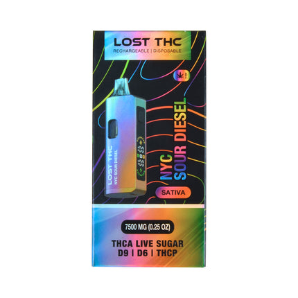 Lost THC Rainbow Edition 7500mg THCA LIVE SUGAR Disposable Device, Sativa