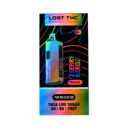 Lost THC Rainbow Edition 7500mg THCA LIVE SUGAR Disposable Device, Indica