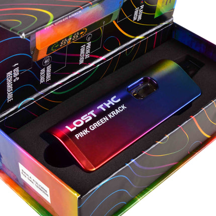 Lost THC Rainbow Edition 7500mg THCA LIVE SUGAR Disposable Device, Indica